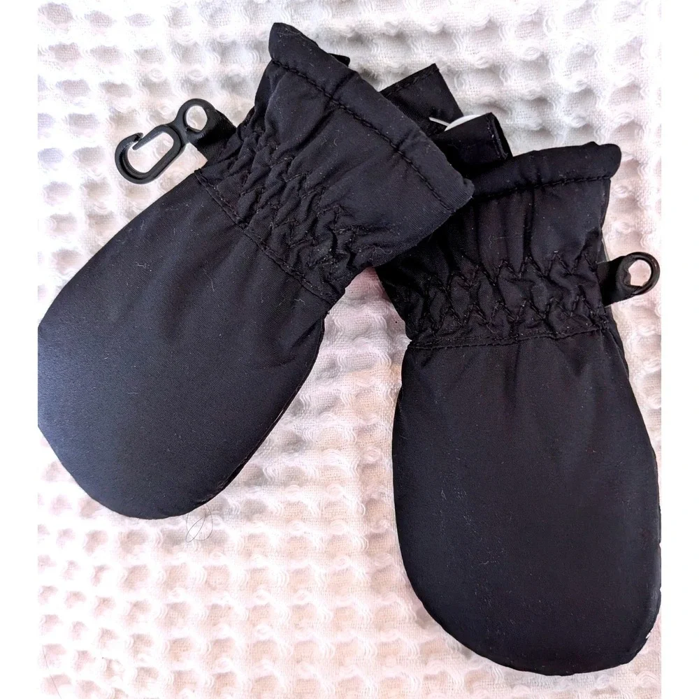 Columbia Infant Chippewa II Mittens Black Fleece Lined Winter Gloves 0-6M